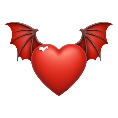 heart with bat wings sticker