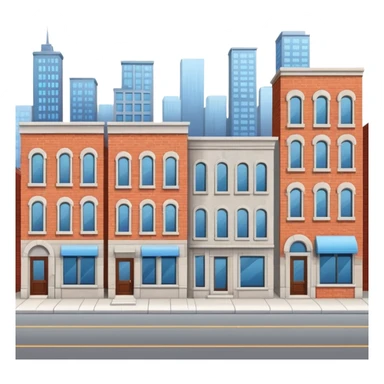 city street with buildings sticker