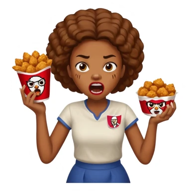 tsion angry black girl ragebait fat running 100 kfc chicken dirty mouth angry bad word sticker