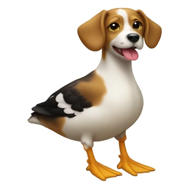 Dog on a duck sticker