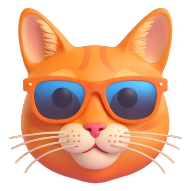 orange cat face with sunglasses sticker