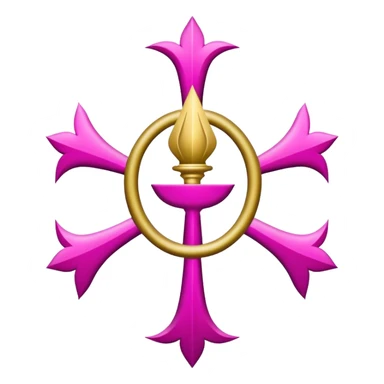 ave maria's emblem with a touch OF MAJENTA sticker