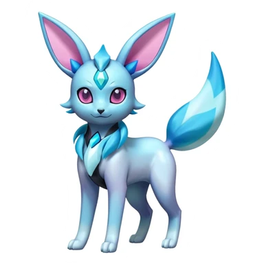 Shiny futuristic Glaceon-Espeon-Sylveon-Umbreon-hybrid, full body sticker