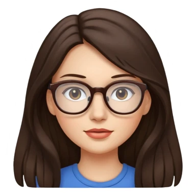 Pretty brunette long haired woman with glasses sticker