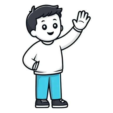 person waving hi sticker