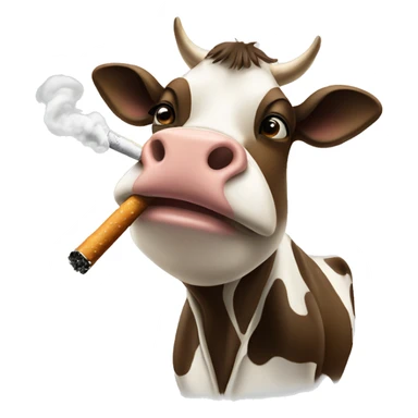 SMOKING A CIG  COW sticker