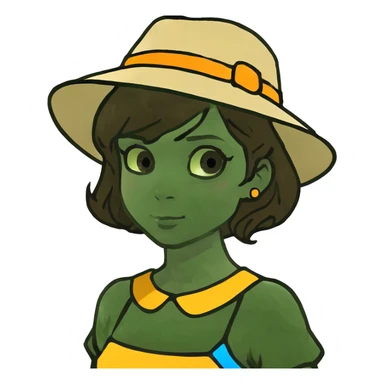 short brown hair brown eyes girl sticker