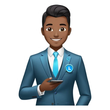 Gender: Male Hair: Slick pompadour with Bluetooth earpiece Face: Veneer smile masking laryngitis Clothes: Bespoke suit with holographic prospectus Action: Syncing investor Q&A across 8 time zones Hair: 100% natural black (no dyes/highlights) sticker