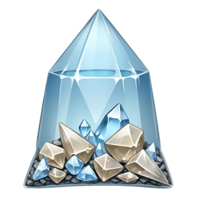 A transparent baggie containing shards of clear glass shards and crushed clear quartz sticker