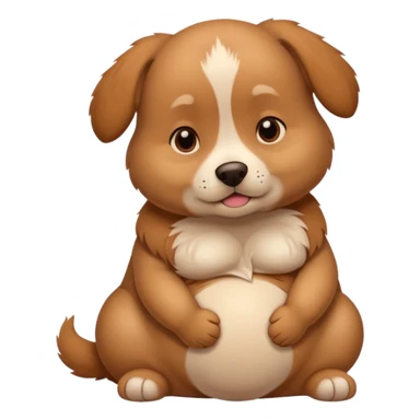 pregnant dog holding its belly sticker