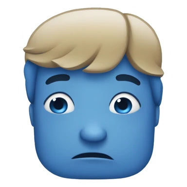 Blue face blushing  sticker