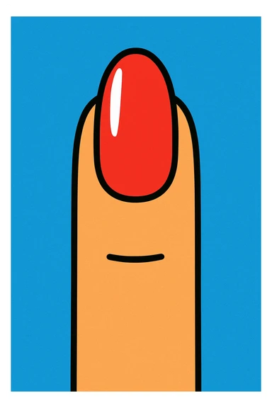 Nail with manicure sticker