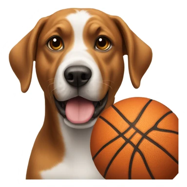 A dog playing basketball sticker