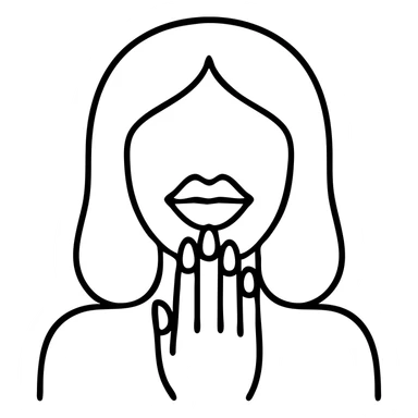 icon of a woman with exaggerated lips and manicured nails sticker