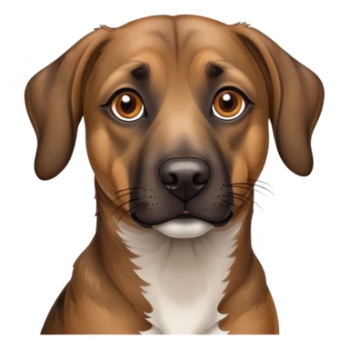 A mountain cur dog with a brindle coat and brown eyes sticker