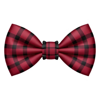 Plaid maroon and black bow  sticker