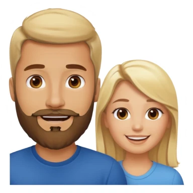 pareja hombre con barba y mujer rubia en internet charlando en streaming sticker
