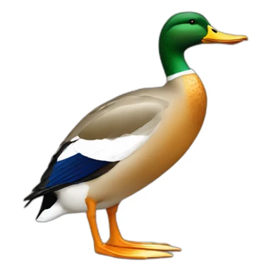 fancy mallard drinking big glas of white wine sticker