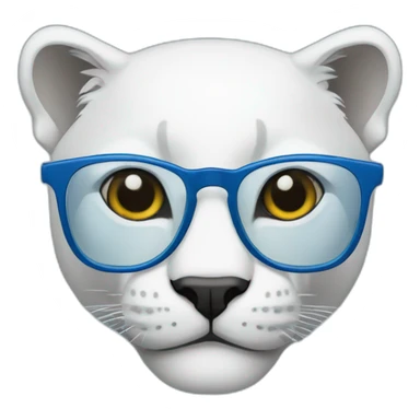 Blue panther with White glasses sticker