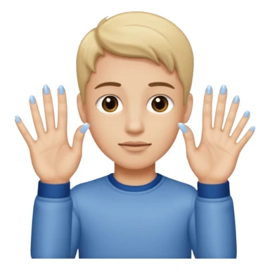 boy with long nails sticker