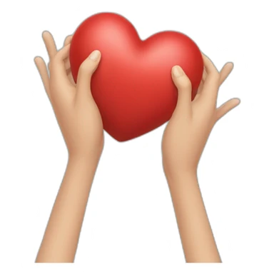 double kawai heart with hands sticker