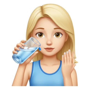 Beautiful girl drink water sticker
