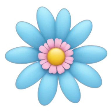 Light blue pink flower sticker