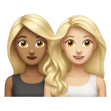 Two friends one blonde and one brunette  sticker