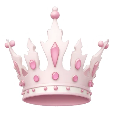 White and pastel pink crown sticker