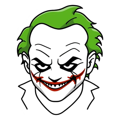 Heath Ledger Joker with scars and makeup sticker