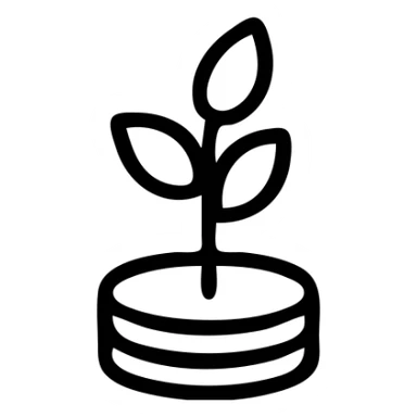 plant growing from a coin representing investment value growth sticker