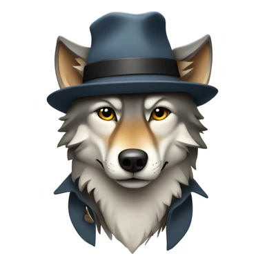 Wolf wearing hat sticker