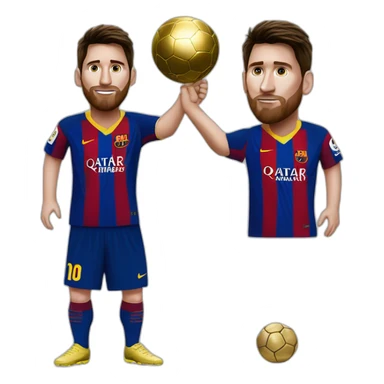 messi et le ballon d'or sticker