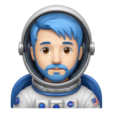 Astronauts, Middle-age, male, white skin, blue hair and blue beard sticker