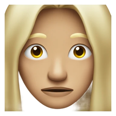 Mean face with long hair sticker