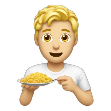 blonde man eating pasta sticker
