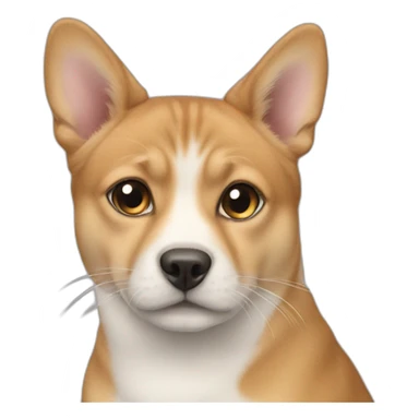 a dog on a cat sticker