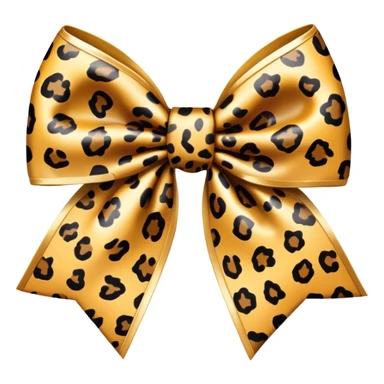 Leopard print bow sticker