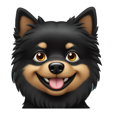 Black spitz female dog sticker