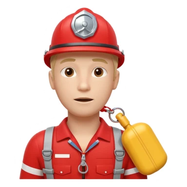 lifeguard portrait, head and shoulders only, wearing red lifeguard uniform, rescue whistle and buoy strap visible, confident alert expression, beach safety vibe, 3D cartoon, mobile game icon style, clean background, no text, no watermark
 sticker