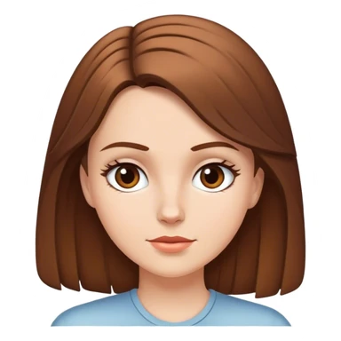 white girl with her brown hair to the side  sticker