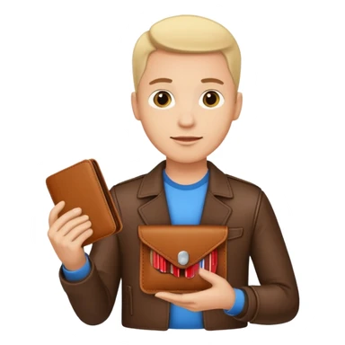 ligth man with wallet in hand sticker