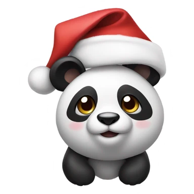 Panda with a Santa hat  sticker