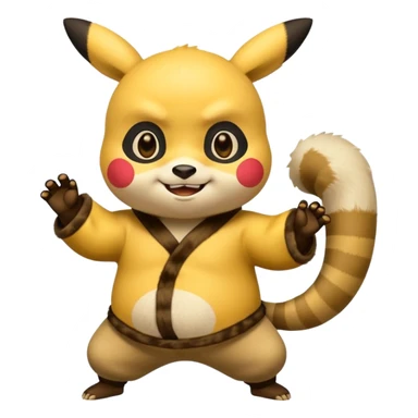 Pickachu with Kung fu panda po sticker