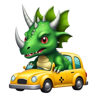 angry office triceratops in a taxi sticker