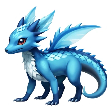 Colorful Dark Shiny Exotic Salandit-Aurorus-Glaceon-Fakémon-hybrid-creature (full body)  sticker