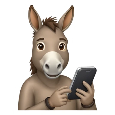 Donkey typing on cell phone sticker