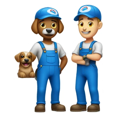 plumber and dog plumber blue sticker
