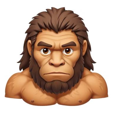 Neanderthal with very broad shoulders, muscular primitive human, strong caveman with prominent brow ridge sticker