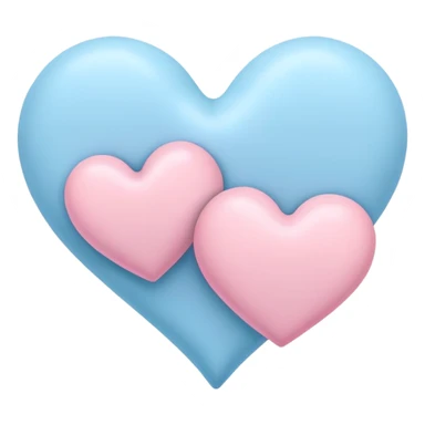 pastel blue and pink heart shapes together sticker